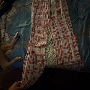 Victoria's Secret Red and White Plaid Pants size small